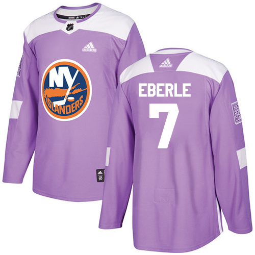 Adidas Islanders #7 Jordan Eberle Purple Authentic Fights Cancer Stitched NHL Jersey